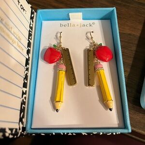 Teacher Earrings by Bella Jack Apple Pencil Ruler
